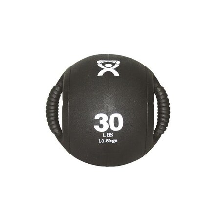 Cando International Cando 10-3184 9 in. Dual Handle Medicine Ball; Black - 30 lbs 469247